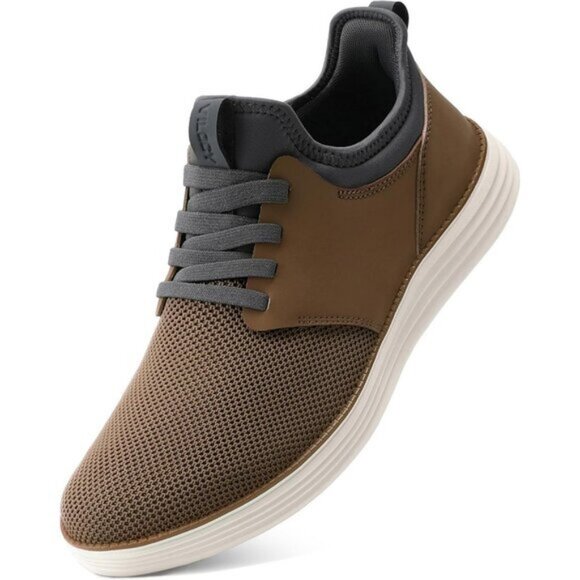 ⚡VILOCY Men's Brown Fashion Dress Oxfords Business Mesh Breathable Sneakers - Picture 1 of 9